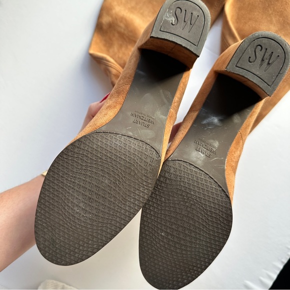 STUART WEITZMAN Hinterland Tan Suede Block Heel Over The Knee Boot 9.5 - Picture 13 of 17